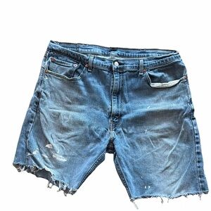 Men's Levi’s Blue Distressed Denim Shorts
